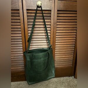 Madewell Dark Green Zippered Transport Tote
